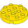LEGO Duplo Gelb Runden Platte 4 x 4 mit Loch und Verriegeln Ridges (98222)