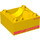 LEGO Geel Duplo Trein Compartment 4 x 4 x 1.5 met Stoel met Rood Trein logo, Strepen en 83578 (13220 / 14076)