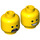 LEGO Geel Emmet Minifigure Hoofd (Verzonken Solid Stud) (3626 / 47640)