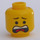 LEGO Geel Emmet met Lopsided Smile en No Plaat aan Been Minifiguur Hoofd (Verzonken solide nop) (3626 / 16072)