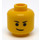 LEGO Gul Emmet med Lopsided Smile og No Plate på Ben Minifigur Hode (Forsenket solid knott) (3626 / 16072)