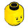 LEGO Yellow Emmet with Lopsided Smile and No Plate on Leg Minifigure Head (Recessed Solid Stud) (3626 / 16072)