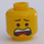 LEGO Gelb Emmet mit Lopsided Smile und No Platte auf Bein Minifigure Kopf (Einbau-Vollbolzen) (3626 / 16072)