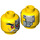 LEGO Jaune Evil Wu Minifigure Diriger (Goujon solide encastré) (3626 / 16214)
