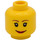LEGO Jaune Female Diriger, Dual Sided, avec Frowning &amp; Smiling Décoration (Goujon de sécurité) (59630 / 82131)