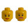 LEGO Geel Female Hoofd, Dual Sided, met Frowning &amp; Smiling Decoratie (Veiligheids Stud) (59630 / 82131)