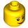 LEGO Gelb Weiblich Kopf, Beidseitig, mit Frowning &amp; Smiling Deko (Sicherheitsnoppe) (59630 / 82131)