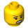 LEGO Yellow Female Head with Angry Open Mouth and Red Scar on Left Cheak (Safety Stud) (3626 / 18177)