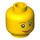 LEGO Yellow Female Head with Brown Eyebrows and Red Lips (Safety Stud) (14750 / 99197)