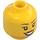 LEGO Yellow Female Head with Eyelashes and Red Lipstick (Recessed Solid Stud) (11842 / 14915)