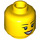 LEGO Yellow Female Head with Eyelashes and Red Lipstick (Recessed Solid Stud) (11842 / 14915)