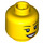 LEGO Yellow Female Head with Eyelashes and Red Lipstick (Recessed Solid Stud) (11842 / 14915)