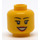 LEGO Jaune Female Diriger avec Eyelashes et rouge Lipstick (Goujon de sécurité) (11842 / 14915)