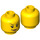 LEGO Yellow Female Head with Eyelashes, Raised Eyebrow and Lopsided Smile (Recessed Solid Stud) (3626 / 29627)