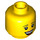 LEGO Yellow Female Head with Freckles and Open Smile (Recessed Solid Stud) (3626 / 21463)