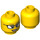 LEGO Yellow Female Head with Glasses and open Smile (Recessed Solid Stud) (3626 / 26880)