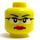 LEGO Yellow Female Head with Glasses (Recessed Solid Stud) (3626 / 16158)