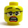 LEGO Yellow Female Head with Glasses (Recessed Solid Stud) (3626 / 16158)