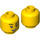 LEGO Jaune Female Diriger avec Lopsided Sourire (Goujon solide encastré) (3274 / 103210)