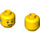 LEGO Yellow Female Head with Open Smile and Hearing Aid (Recessed Solid Stud) (3626 / 69148)