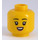 LEGO Yellow Female Head with Pink Lips and Small Smile with Teeth / Stressed (Recessed Solid Stud) (3626)