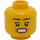 LEGO Yellow Female Head with Pink Lips and Small Smile with Teeth / Stressed (Recessed Solid Stud) (3626)