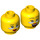 LEGO Yellow Female Head with Reading Glasses and Red Lipstick (Recessed Solid Stud) (3626 / 98831)