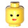 LEGO Yellow Female Head with Red Lipstick (Safety Stud) (3626)