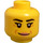 LEGO Gul Kvinna Huvud med Smile (Infälld solid knopp) (3626 / 101367)