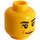 LEGO Keltainen Nainen Pää jossa Smile (Upotettu kiinteä nuppi) (3626 / 101367)