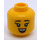 LEGO Gelb Weiblich Minifigur Kopf mit Schwarz Eyebrows, Smile mit Tongue / geschlossen Augen und Breit Grinsen mit Zähne (Vertiefte feste Noppen) (3626)