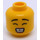 LEGO Yellow Female Minifigure Head with Black Eyebrows, Smile with Tongue / Closed Eyes and Wide Grin with Teeth (Recessed Solid Stud) (3626)