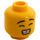 LEGO Gelb Weiblich Minifigur Kopf mit Schwarz Eyebrows, Smile mit Tongue / geschlossen Augen und Breit Grinsen mit Zähne (Vertiefte feste Noppen) (3626)