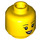 LEGO Yellow Female Minifigure Head with Eyelashes and Smile (Recessed Solid Stud) (3626 / 56663)