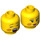 LEGO Giallo Femmina Minifigure Testa con Rosso Cheeks e Open, Singing Bocca (Perno solido incassato) (3626 / 21342)