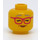 LEGO Yellow Female with Bright Light Blue Jacket Minifigure Head (Recessed Solid Stud) (3626 / 68436)