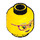 LEGO Yellow Female with Bright Light Blue Jacket Minifigure Head (Recessed Solid Stud) (3626 / 68436)