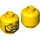 LEGO Yellow Firefighter (60371) Minifigure Head (Recessed Solid Stud) (3626 / 101365)