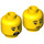 LEGO Gelb Firefighter Minifigure Kopf (Einbau-Vollbolzen) (3626 / 62456)