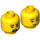 LEGO Yellow Firefighter Minifigure Head (Recessed Solid Stud) (3626 / 62456)