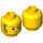 LEGO Geel Firefighter Minifigure Hoofd (Verzonken Solid Stud) (3626 / 66860)