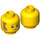 LEGO Giallo Pompiere Minifigure Testa (Perno solido incassato) (3626 / 66860)