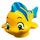 LEGO Yellow Fish with Blue (Flounder) with Big Eyes (95355)