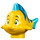 LEGO Yellow Fish with Blue (Flounder) with Small Eyes (16032)