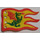 LEGO Yellow Flag 5 x 8 with Red Border and Green Dragon (Single-Side Print)