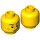 LEGO Yellow Ford 1966 GT40 Driver Minifigure Head (Recessed Solid Stud) (3626 / 29183)