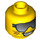 LEGO Yellow Frank Rock Head (Safety Stud) (3626 / 10567)