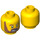 LEGO Yellow Frank the Foreman Minifigure Head (Recessed Solid Stud) (3626 / 16127)