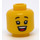 LEGO Gul Flicka i Dark Rosa Patterned Skjorta Minifigur Huvud (Infälld solid knopp) (3626 / 49901)