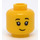 LEGO Gul Flicka i Dark Rosa Patterned Skjorta Minifigur Huvud (Infälld solid knopp) (3626 / 49901)